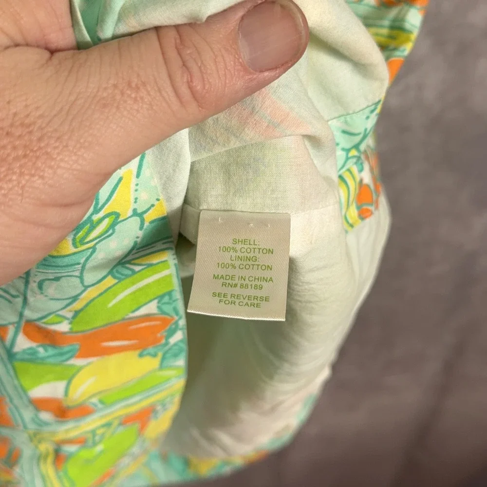 Lilly Pulitzer Shift Dress Cotton Sea Life Tropical Print Size 2 Green Multi - Picture 4 of 6